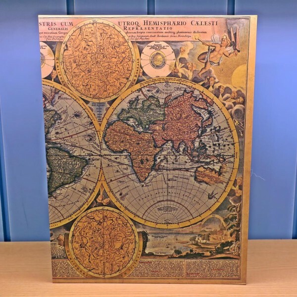 CAIXA LIVRO MAPA MUNDI ANTIGO 30X24X5CM # 61274