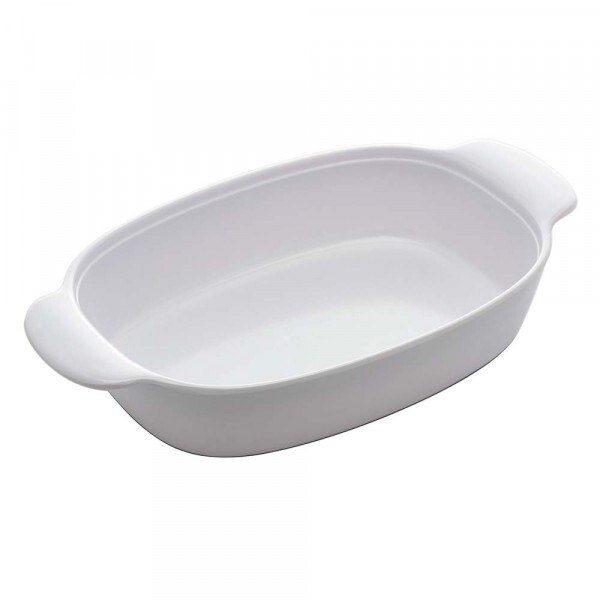 TRAVESSA OVAL MILAO BRANCO 32X18X6CM # 2828