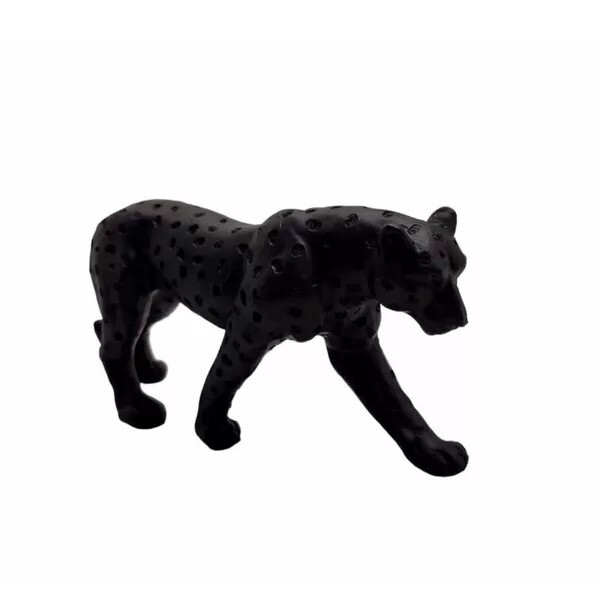 LEOPARDO PRETO EM PE 15X6CM # 15899