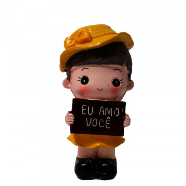 BONECO PLACA EU AMO VOCE 10CM # 5371