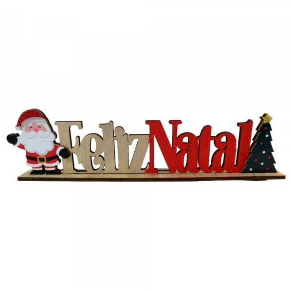 PLACA FELIZ NATAL MDF 29CM #NATM0026