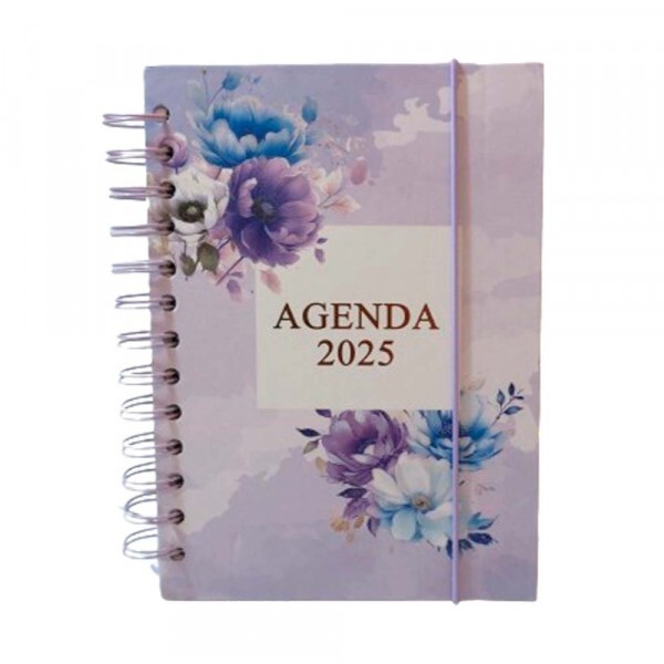 AGENDA ESPIRAL 2025 FLORES LILAS 168FO# SXFS-14225