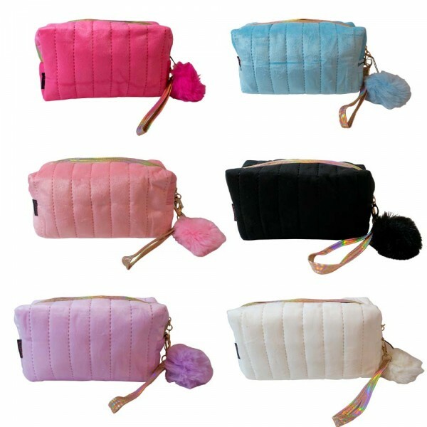 NECESSAIRE VELUDO C/POMPOM 18X9CM # NEC-C01FB