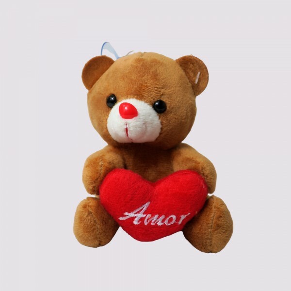 URSO MARROM ESCURO COM CORACAO PQ # FC2780 