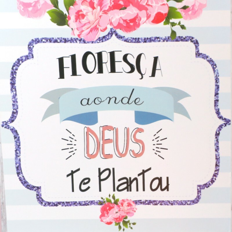 QUADRO FLORESCA AONDE DEUS TE 20X20CM # QQ1003